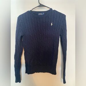 Ralph Lauren Dark Blue Cable Knit Crewneck Sweater